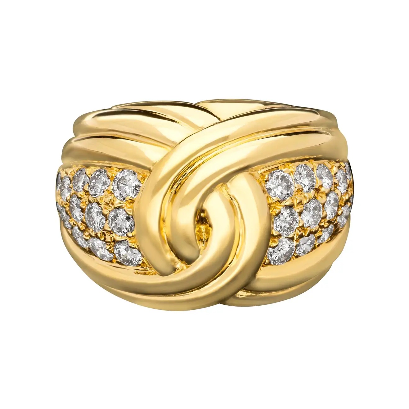 David Webb yellow gold diamond ring