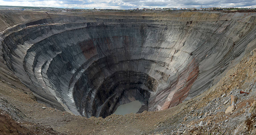 The Mirny Diamond Mine, one of The Largest Open Pit Diamond Mines On Earth